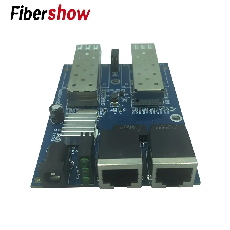 Ethernet-коммутатор для подключения оптоволоконного кабеля 2 RJ45 UTP 2 SFP волоконно-гигабитный волоконно-оптический медиаконвертер 2SC 2RJ45 Ethernet 10/100/1000 м PCB
