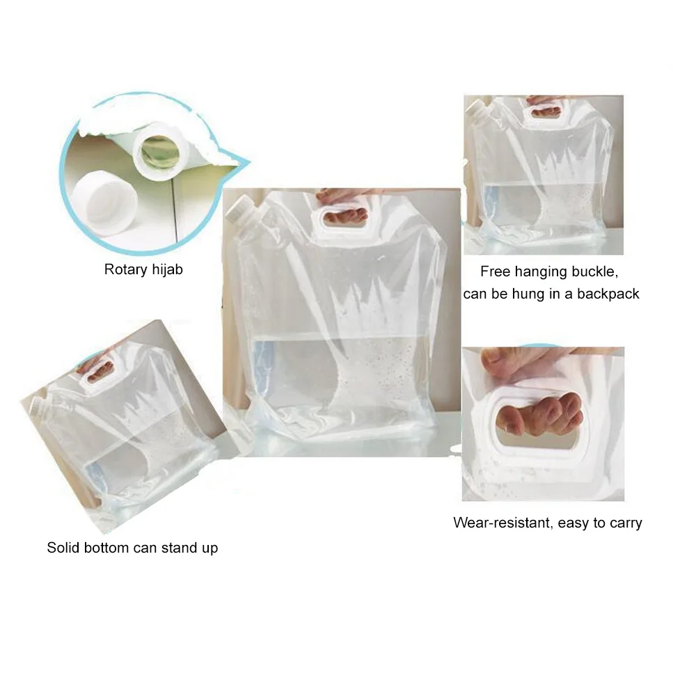 Lovely Travel Water Bag Portable Water Bag Plastic BBQ Camping Hiking Carrier Container Climbing Picnic Folding Water Bag