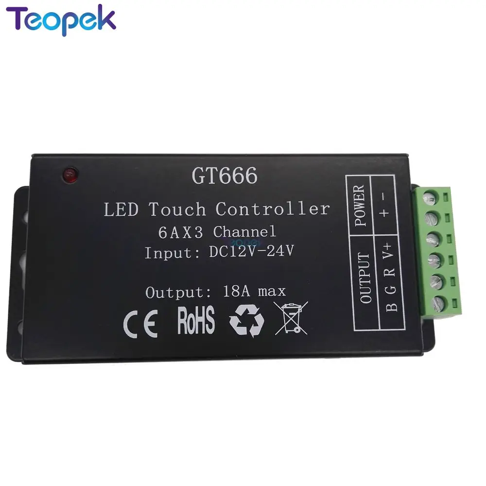 Сенсорный экран Панель RGB светодиодный контроллер GT666 DC12-24V 6Ax3channel контроллер для RGB Светодиодное линейное светодиодное освещение лампы