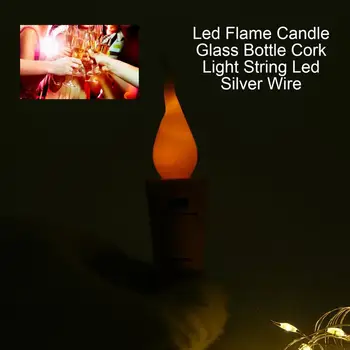

Led Flame Candle Glass Bottle Cork Light String Led Silver Wire Fairy Christmas Garland Lighting For Holiday Wedding Decor