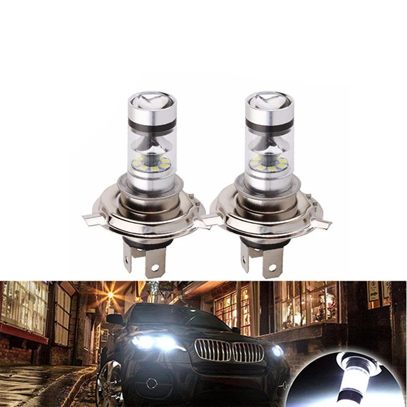 2PCS H4 LED Bulb White Car Motorcycle Headlight High Power 8000K Fog Light Driving 1800LM For Truck | Автомобили и мотоциклы