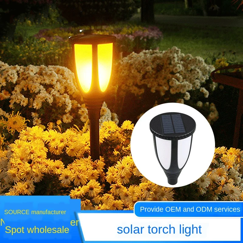 

Outdoor Waterproof Lighting Solar Light 75 Led Simulation Flame Lamp Ground Lights Garden Lawn Torch Lamp Solar Candle Light