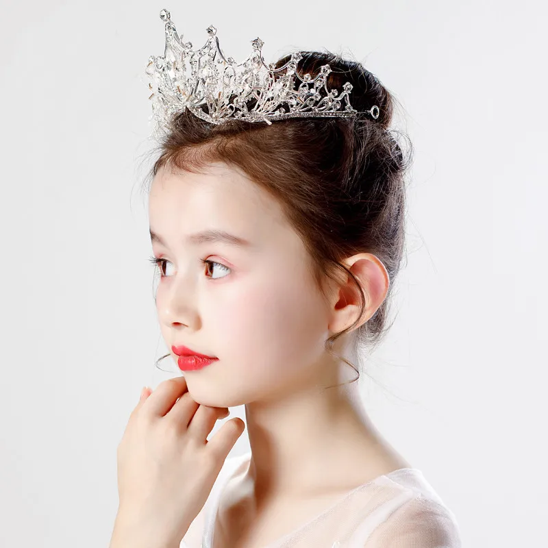 Hair Headdress Children Crown Tiara Princess Girls Crystal Birthday Catwalk Hair Accessories