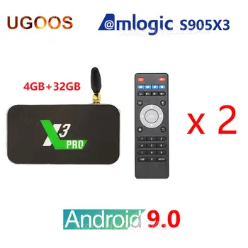 

2pcs/lot UGOOS X3 PRO Set top box Amlogic S905X3 Android 9.0 X3 CUBE 2GB 4GB DDR4 16GB 32GB 2.4G 5G 1000M Bluetooth Media Player