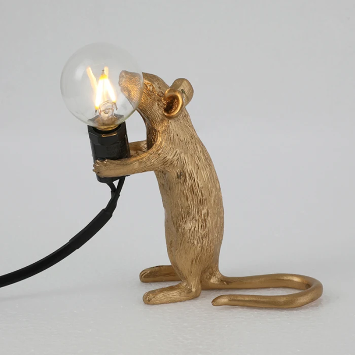 Hot Table Lamp Mouse Shape Resin Desk Light Bedside Lamp Light Home Room Decor I88#1