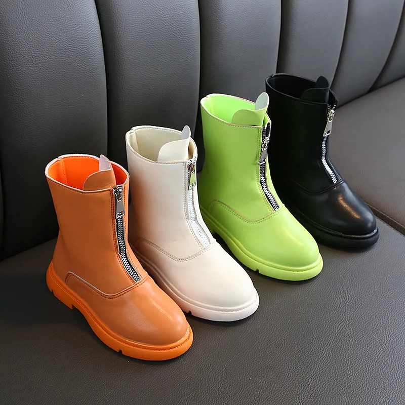 

Girls Martin Boots Autumn and Winter New High-country Boots Children's Shoes Adult Big Boy British Wind Shoes Candy Color
