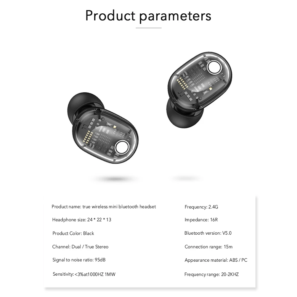 TWS, беспроводные наушники, Bluetooth, наушники, 5,0, спортивные, водонепроницаемые, гарнитура, прозрачная головка, 1800 мА/ч, внешний аккумулятор, наушники