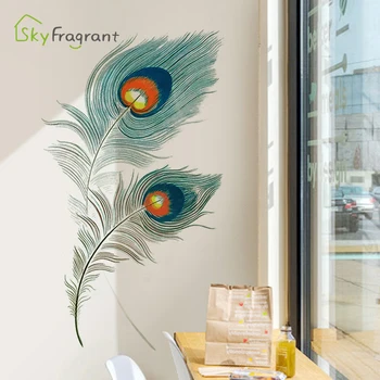 

Creative style feather wall sticker living room wall decor room decoration bedroom decor home decor self-adhesive stickers