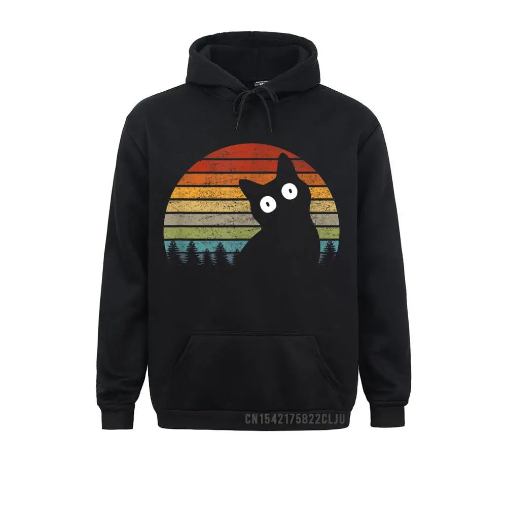 

2021 New Funny Black Cat Gift For Cat Lovers Retro Cat Warm Long Sleeve Men Sweatshirts NEW YEAR DAY Hoodies For Clothes Geek