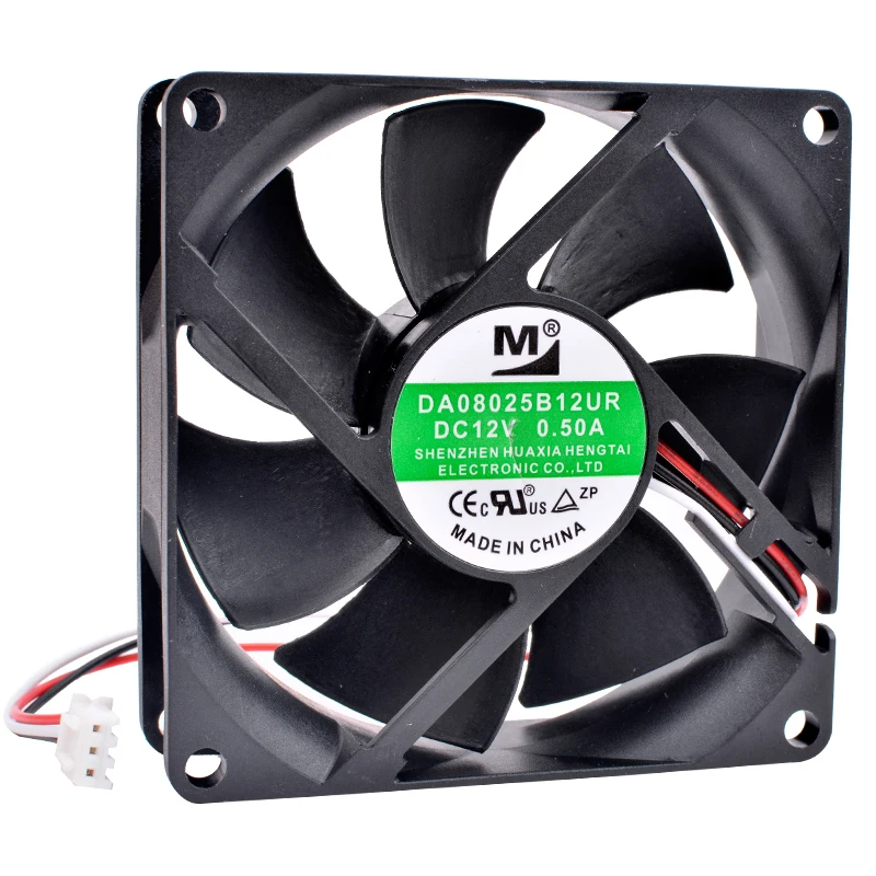 

DA08025B12UR 8cm 8025 80x80x25mm 80mm fan DC12V 0.50A double-ball high-volume cooling fan for chassis server inverter