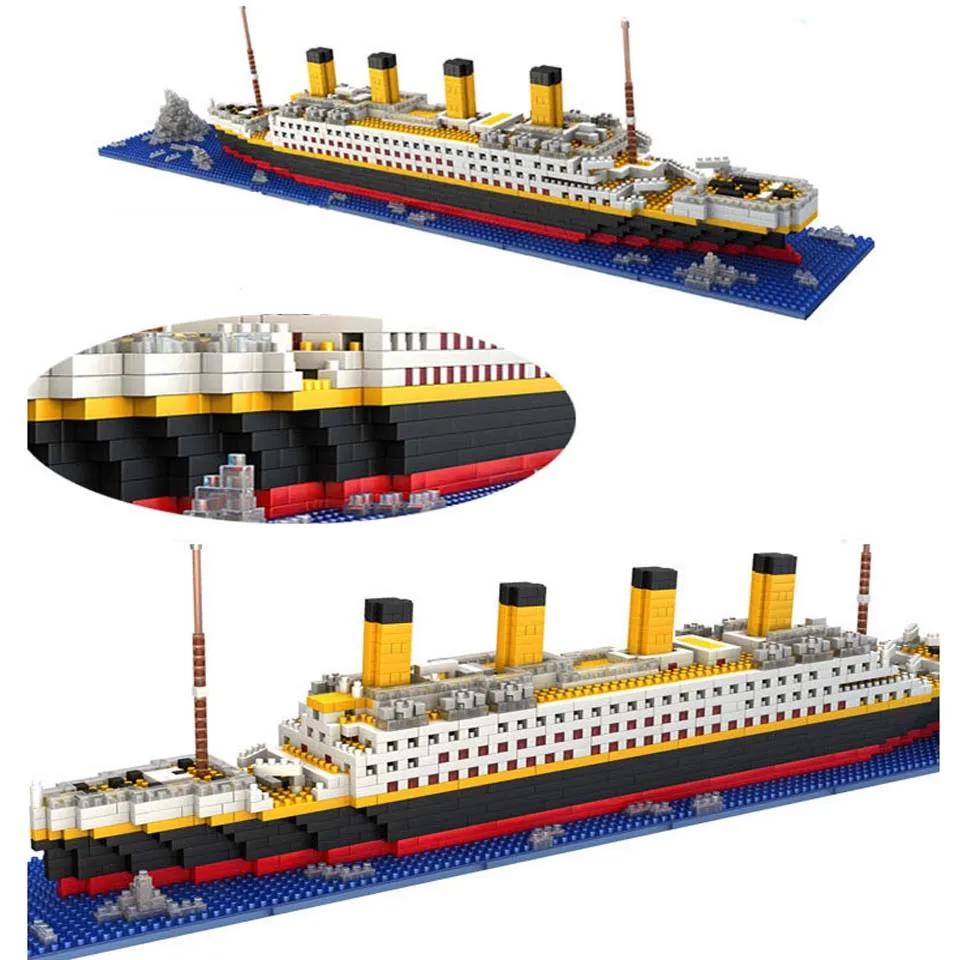 Kaufen LOZ 1860 stücke titanic cruise schiff modell boot DIY Diamant legoinglys Bausteine Ziegel Kit kinder spielzeug