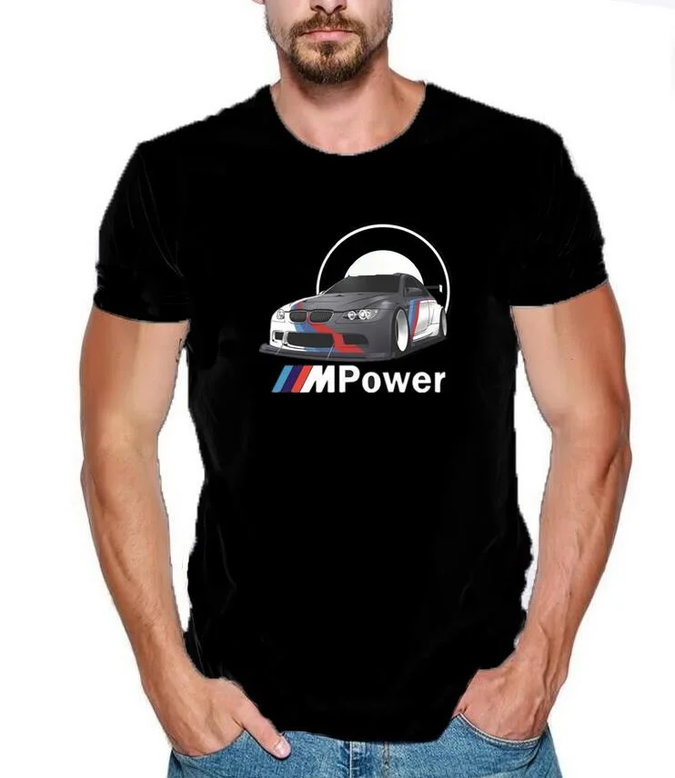 Летняя мужская футболка,, модная, M power, логотип, забавный, хлопок, на заказ, принт Mercedes F1 Subaru Suzuki, футболка zd