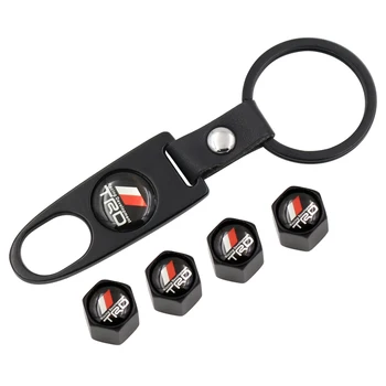 

5pcs/lot TRD Styling Auto Key Ring Car Decoration Wheel Tire Valve Cap Alloy Key Chain For Toyota Prado Tacoma 4Runner 86