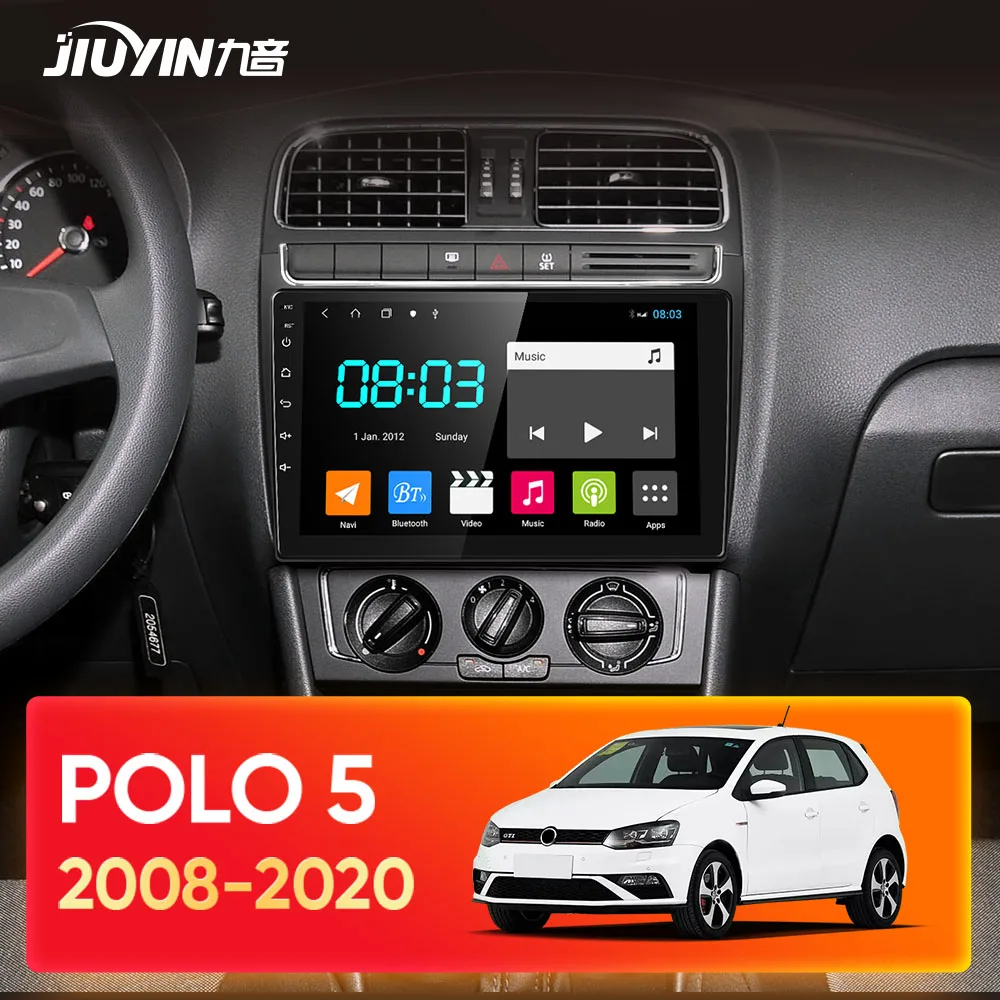 JIUYIN HD Android 9 Автомобильный мультимедийный плеер стерео для Volkswagen POLO 5 2008 - 2020 дюймов