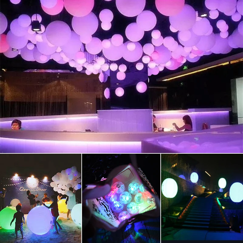 10 шт. светодиодный светящийся шар светящиеся семицветные огни маленькое