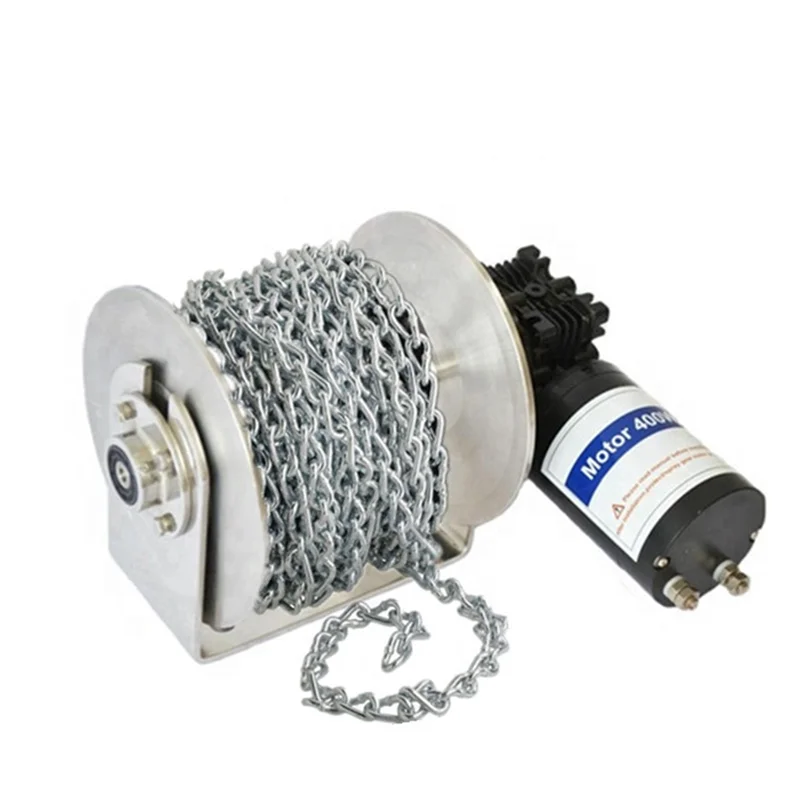 Double Drum Electric Power Winch 12 Volts 400w For Small Tender Boat