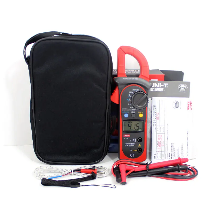 UNI-T UT201 UT202 UT202A Одноместный AC цифровой клещи Ручной электрик AC и DC клещи