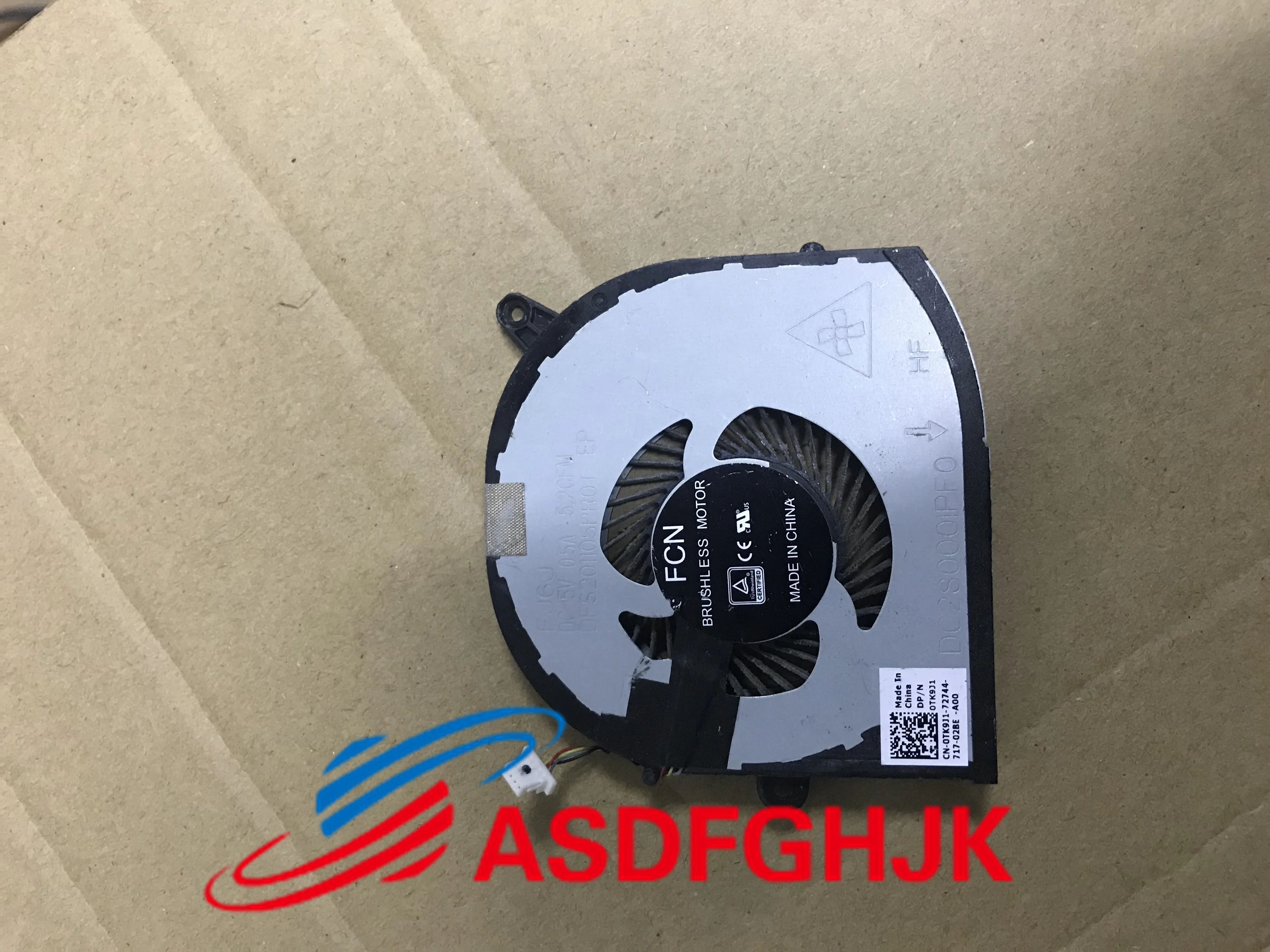 Оригинальный тест вентилятора для Dell XPS 15 9560 0TK9J1 TK9J1 FJ6J DFS501105PQ0T DC28000IPF0 DC280001PF0