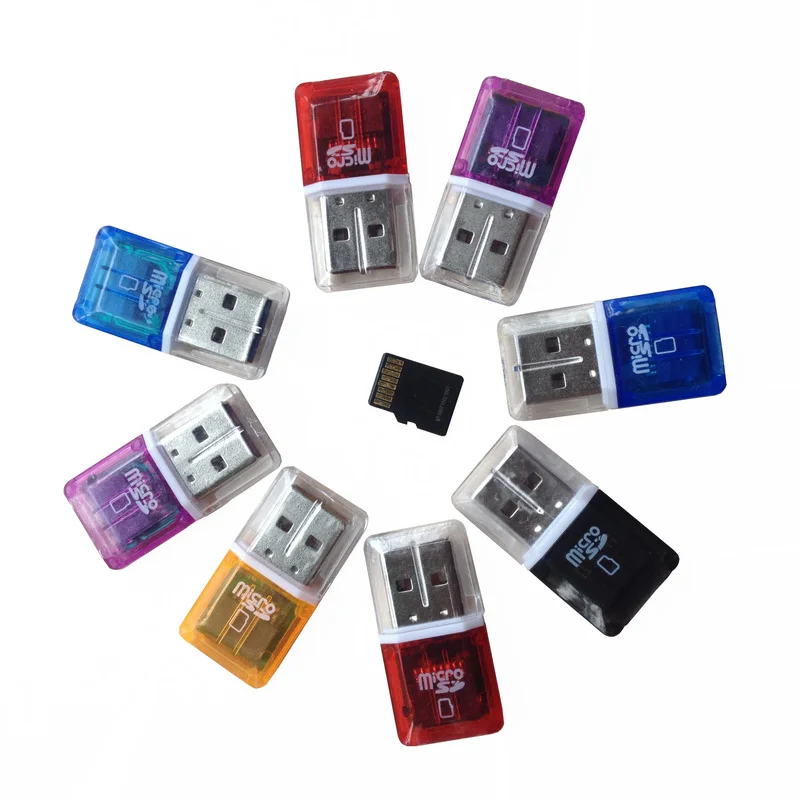 Прозрачный мини кардридер USB 2 0 для карт MS Micro TF адаптер Plug and Play цветной выбор