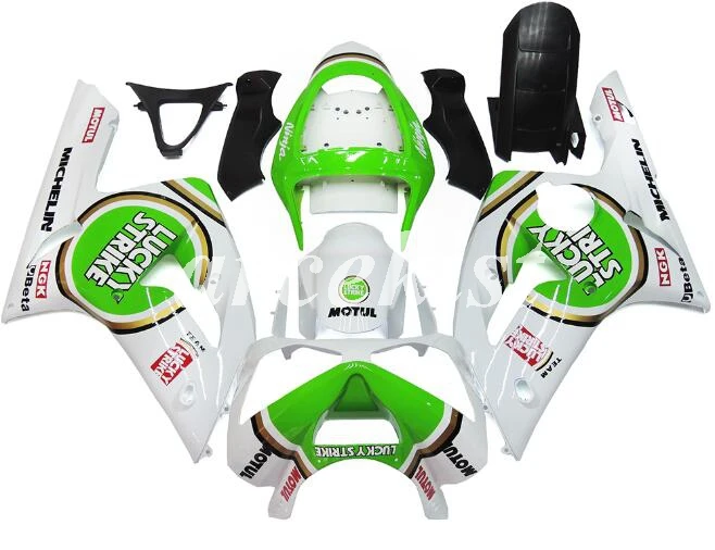 

OEM Quality TOP Injection Mold Motorcycle New ABS Fairings kit Fit For kawasaki Ninja ZX-6R ZX6R 636 2003 2004 Custom green white lucky