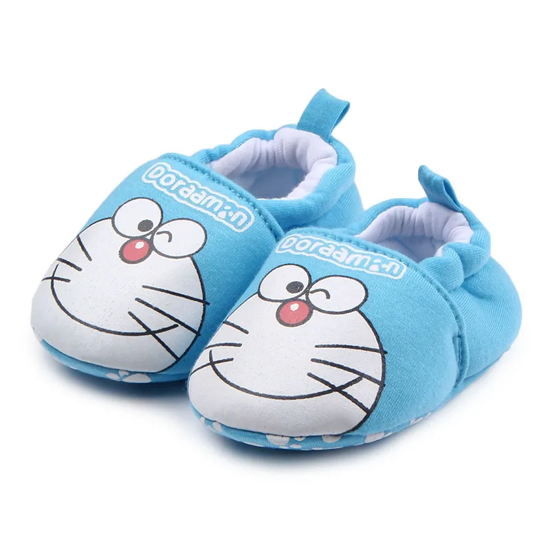 blue cat Милая обувь для новорожденных; нескользящая обувь для малышей; обувь для младенцев с мягкой подошвой; модные тапочки для малышей - Цвет: blue cat