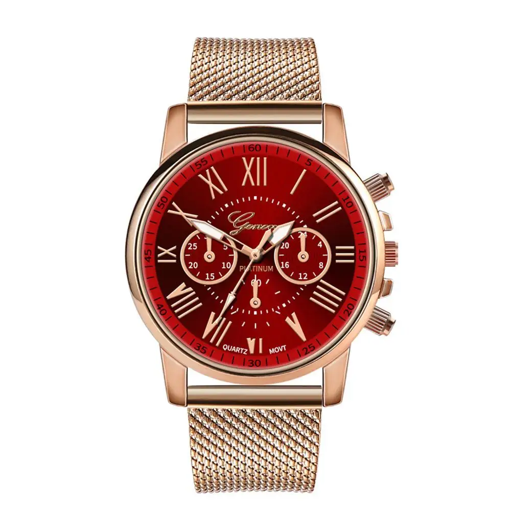 Лидер продаж Geneva Женские повседневные силиконовый кварцевый ремешок часы Топ бренд девушки браслет наручные часы женские Relogio Feminino XB40 - Цвет: Красный