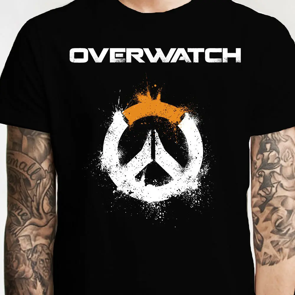 Overwatch Spray Logo T-Shirt Hanzo Genji Roadhog Mercy Reaper Junkrat D. Va