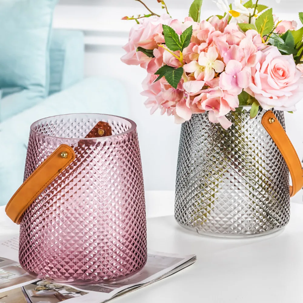 Vase with Leather Handles Vases Home Décor