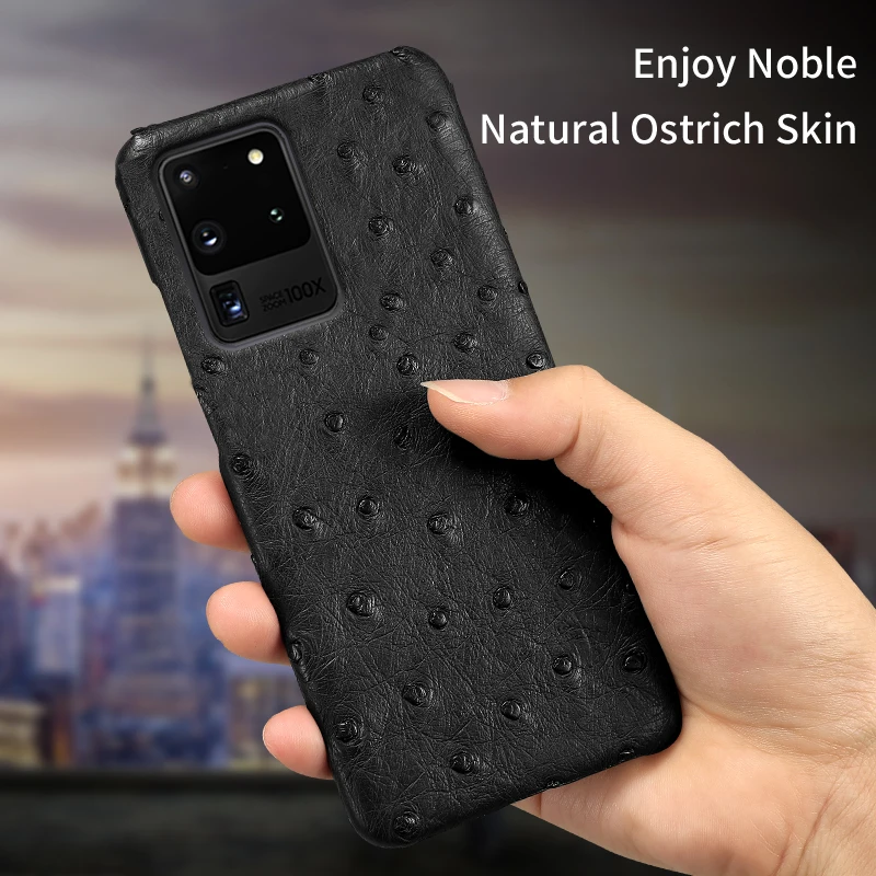 100% Genuine Ostrich Leather Phone Case For Samsung Galaxy S20 Ultra S8 S9 S10 S20 Plus A51 A50 A70 A71 Note 10 20 Luxury Cover 100% Genuine Ostrich Leather Phone Case For Samsung Galaxy S20 Ultra S8 S9 S10 S20 Plus A51 A50 A70 A71 Note 10 20 Luxury Cover