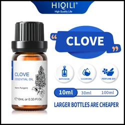 HIQILI 10ML Clove Essential Oils 100% Pure Natural Plant Aromatherapy Diffuser Oil Improve Digestive System And Prevent Colds