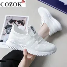 Tênis de malha estudantes do sexo feminino 2021 primavera verão sapatos femininos novos coreano moda running sapato branco respirável malha sapatos cozok