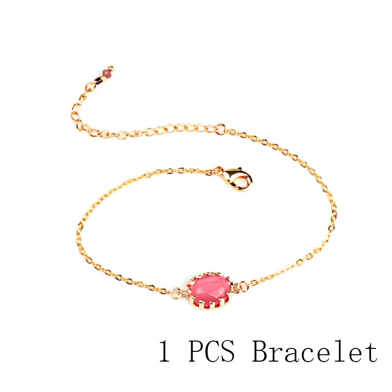 1 pcs Bracelet Kinel роскошные свадебные украшения Набор Мода золото розовый опал кулон ожерелье и серьги браслет для женщин ювелирные изделия в стиле "Бохо" - Окраска металла: 1 pcs Bracelet