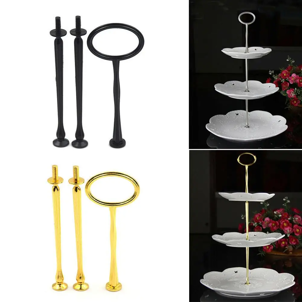3 Tier Cake Plate Stand Crown Handle Fitting Hardware Rod Plate Wedding Party 