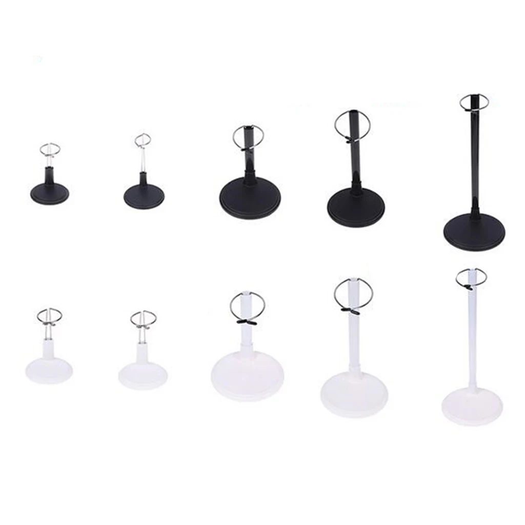 Black Adjustable Doll Stand Display Holder 8-9cm for Doll Accessory 