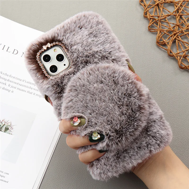 Mirror Fur Fluffy soft Case For iPhone 11 Pro Max (23)