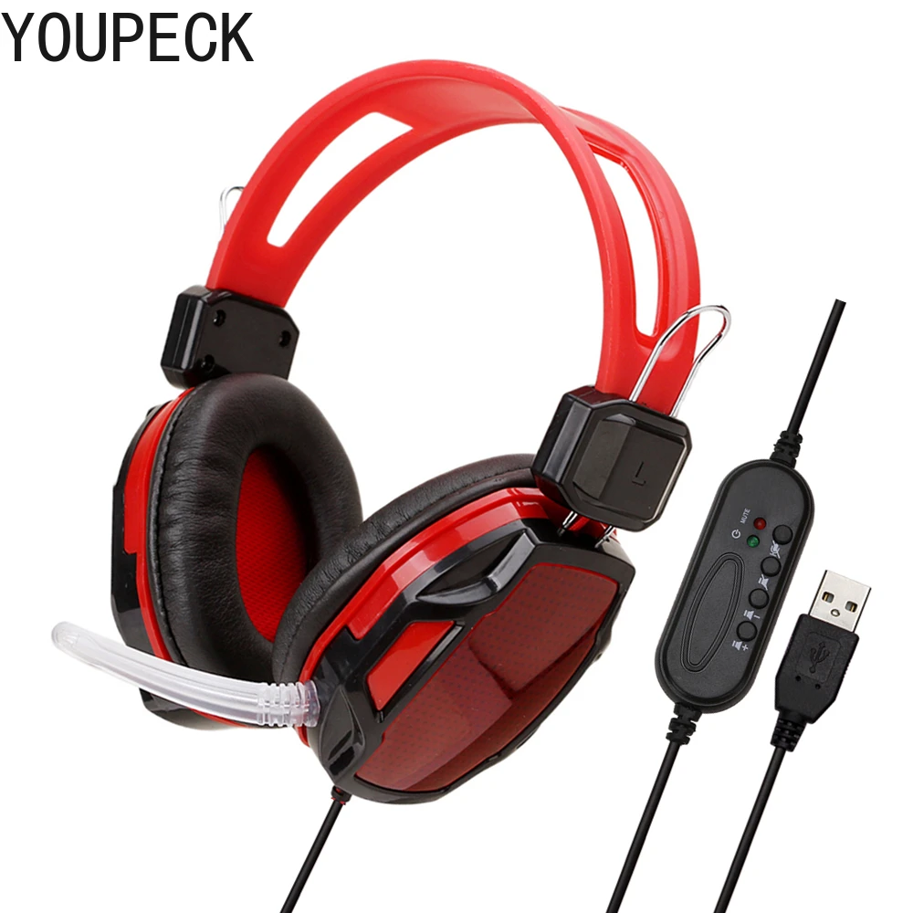 YOUPECK 7 1 объемный звук стерео USB Проводные Игровые наушники для PS4 Xbox One Switch PC |