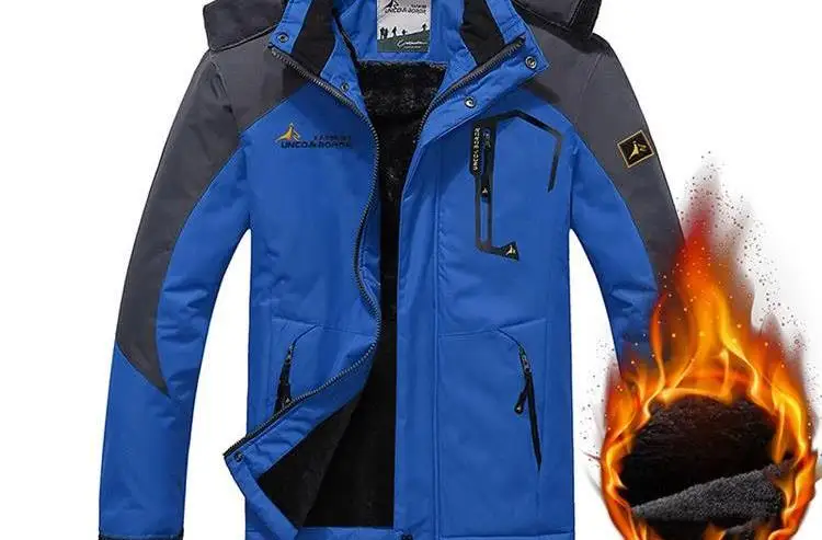 OLOEY Men Winter Waterproof Sport Snowboarding Skiing Jacket Warm Cycling Fishing Windproof Hiking Camping Fleece Outdoor Coat