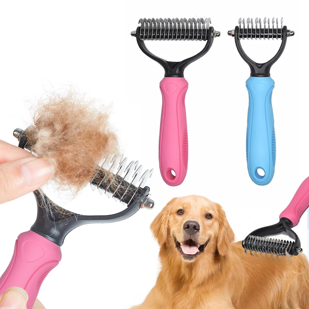 Artículo caliente Peine de depilación para perros y gatos, herramienta de aseo para mascotas, adorno de piel, cepillo para quitar el pelo, rizado NRwoeEzYj9Q