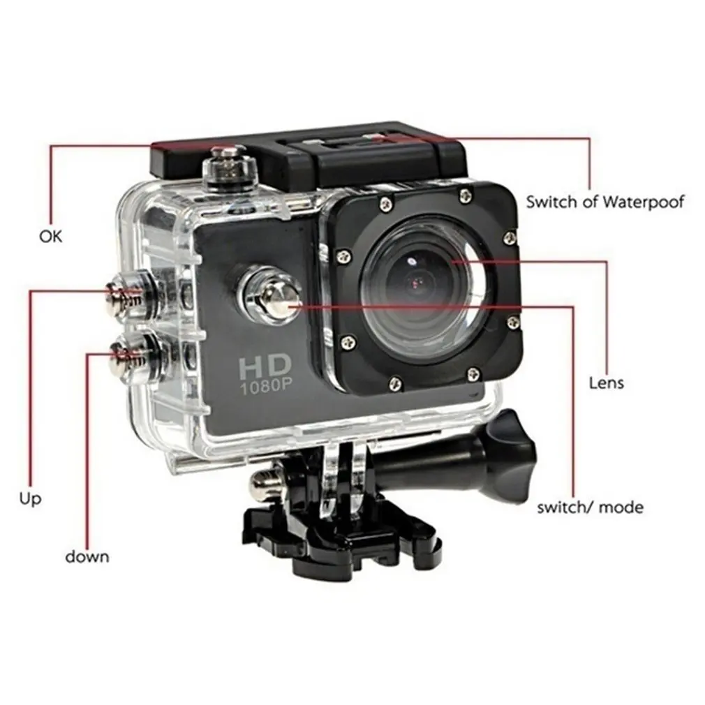 G22 HD съемка Водонепроницаемая цифровая видеокамера COMS сенсор Широкоугольный объектив камера для плавания Дайвинг