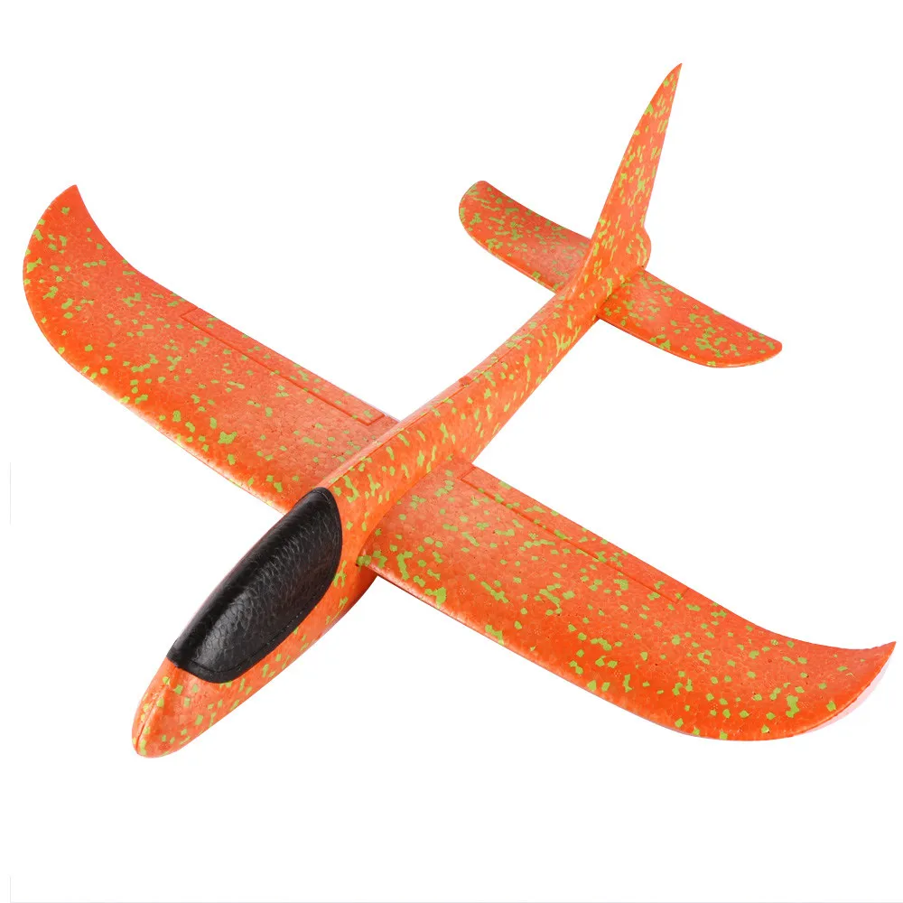 Пенопластовый планерный самолет инерционная игрушка самолет ручной запуск модель самолета - Цвет: OR