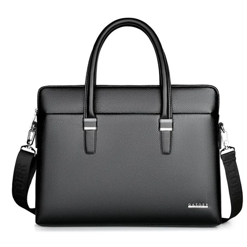 14 inch PU Leather Classic Men Bag Vintage Casual hand Bags Male Shoulder Formal Office Business For Laptop bags |