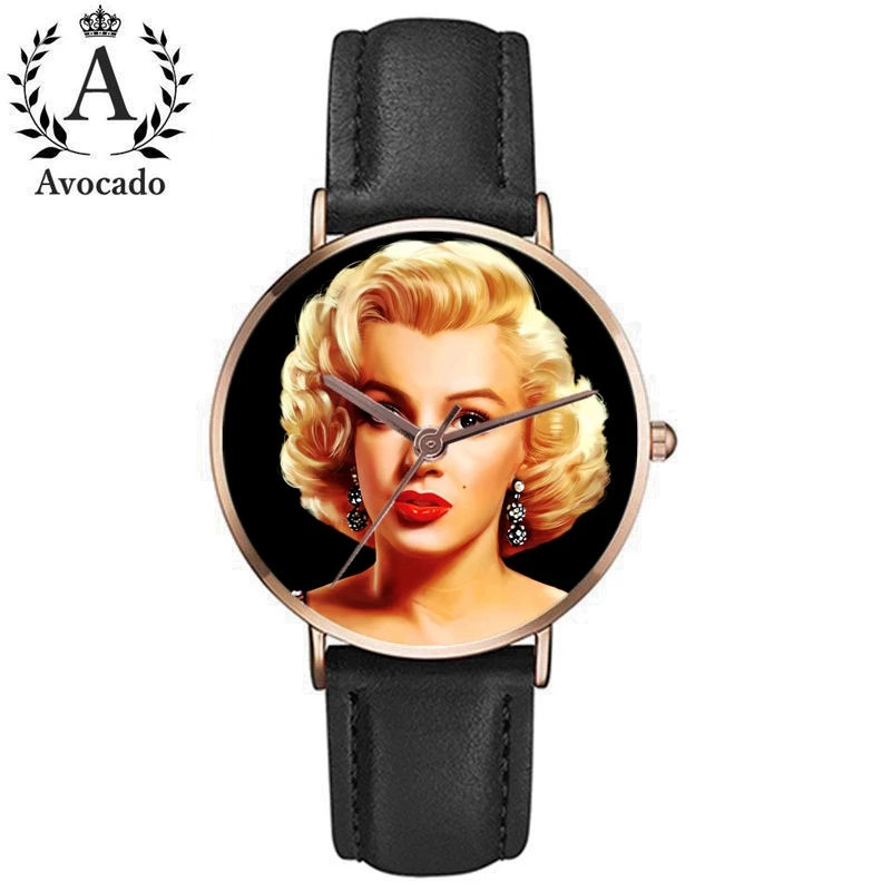 Мэрилин Монро памятный подарок кварцевые часы с кожаным ремешком WatchWrist знаменитая кинозвезда