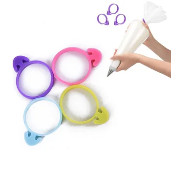 

10 Loaded Silicone Retaining Ring Pastry Bags Cable Tie Sealing Ring 10 Decorative Flower Bag Retaining Ring Cake Tools