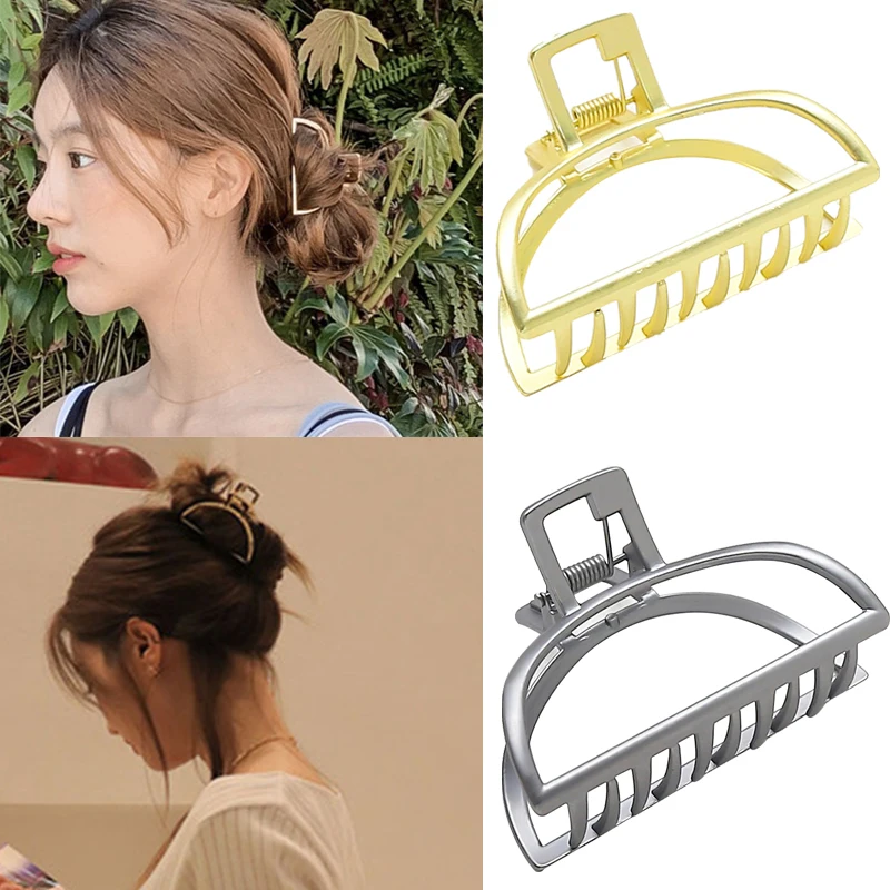Женские заколки-крабы однотонные металлические заколки для волос в стиле ретро
