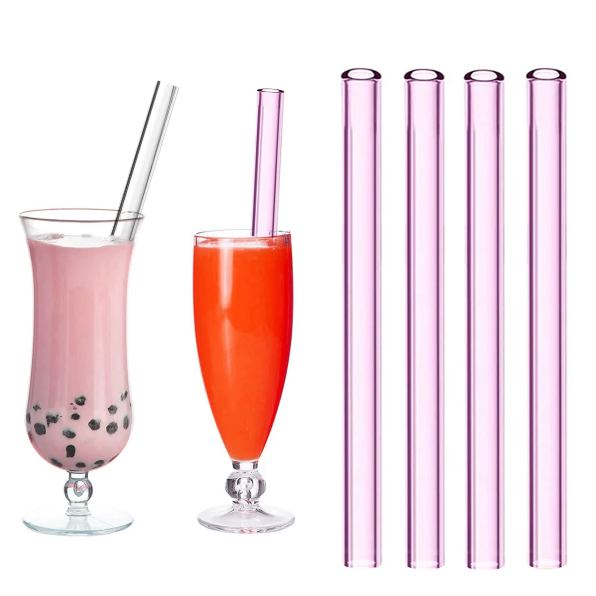 Pajitas De Vidrio Anchas Y Coloridas Para Beber Pajitas De Vidrio 