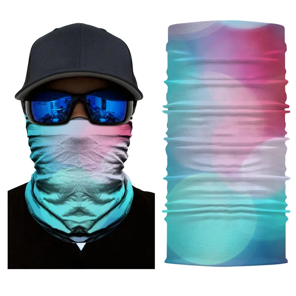 4pcs Outdoor Men Women Riding Mask Sunscreen UV Protection 3D Printed Neck Scarf Washable Dust-proof Mask Cycling Neck Guard
