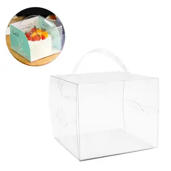 

30pcs Transparent Cake Packaging Box Portable Containers Dessert Holder Full Transparent Carrying Case For Baker Shop Home Cake
