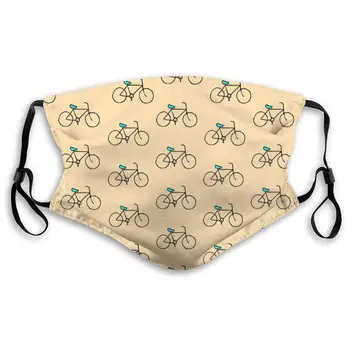 

Silhouette of Bicycles Pattern Unisex Anti-Pollution Mask Dust Mask with Filter Mask Black