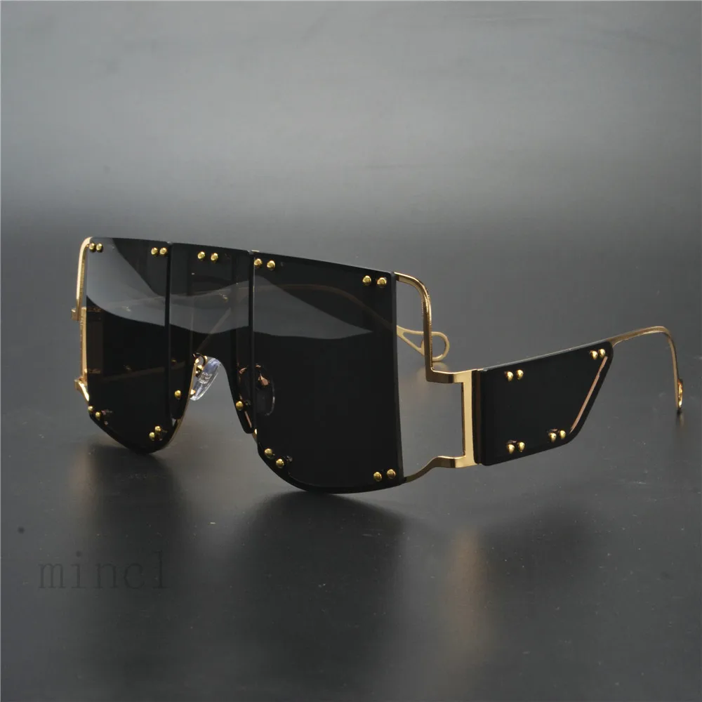Роскошная брендовая дизайнерская металлическая рамка солнцезащитные очки для мужчин и женщин для вождения классические квадратные солнцезащитные очки мужские футуристические очки UV400 NX - Цвет линз: gold black