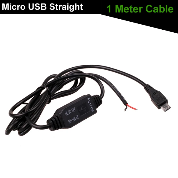 MicroUSB Straight 1M DC 12V до 5V Инвертор конвертер микро мини USB жесткий проводной автомобильное зарядное устройство для gps планшет телефон КПК DVR рекордер камера(1 м - Название цвета: MicroUSB Straight 1M